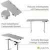 Juskys Aukščio reguliuojamas stalas Homestar Office Stand 160x75 cm baltas