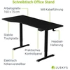 Juskys Aukščio reguliuojamas stalas Homestar Office Stand 160x75 cm juodas