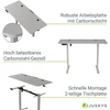 Juskys Aukščio reguliuojamas stalas Homestar Office Stand 140x60 cm baltas