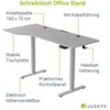 Juskys Aukščio reguliuojamas stalas Homestar Office Stand 160x75 cm baltas