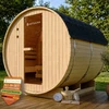 Juskys Barrel pirtis Spitzbergen 220 cm 8 kW kaitintuvas eglės mediena