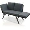 Juskys Daugiafunkcinė suoliukas Calvia 132x62x84 cm juoda/pilka