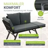 Juskys Daugiafunkcinė suoliukas Calvia 132x62x84 cm juoda/pilka