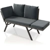 Juskys Daugiafunkcinė suoliukas Calvia 132x62x84 cm pilkai margas/pilkas
