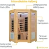 Juskys Infraraudonųjų spindulių kabina Aalborg su dviem technologijomis 120x120 cm maumedžio mediena