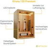Juskys Infraraudonųjų spindulių kabina Kiruna130 Premium Dviguba technologija Hemlock mediena