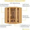 Juskys Infraraudonųjų spindulių kabina Nyborg E150V 150x150x190 cm Hemloko mediena