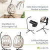 Juskys Kabantis kiaušinio formos krėslas Aria su stoveliu 95x95x196 cm tamsiai pilkas