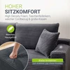 Juskys Kampinė sofa Coredo 250x56x155 cm Tamsiai pilka korduro audinys