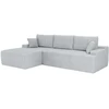 Juskys Kampinė sofa Coredo Cord 250x56x155 cm šviesiai pilka, pufas kairėje