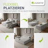 Juskys Kampinė sofa Coredo Cord 250x56x155 cm šviesiai pilka, pufas kairėje