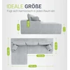 Juskys Kampinė sofa Coredo Cord 250x56x155 cm šviesiai pilka, pufas kairėje