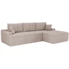 Juskys Kampinė sofa Coredo su otomanų dešinėje 250x56x155 cm tamsiai pilka-ruda