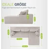 Juskys Kampinė sofa Coredo su pufiku dešinėje 250x56x155 cm kreminė