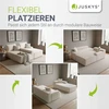 Juskys Kampinė sofa Coredo su pufiku dešinėje 250x56x155 cm kreminė