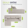 Juskys Kampinė sofa Coredo su pufu kairėje, smėlio spalvos