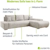 Juskys Kampinė sofa Iseo su dešiniuoju otomanu 260x180x81 cm smėlio spalvos