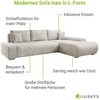 Juskys Kampinė sofa Iseo su dešiniuoju otomanu 260x180x81 cm smėlio spalvos