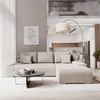 Juskys Kampinė sofa Iseo su dešiniuoju otomanu 260x180x81 cm smėlio spalvos