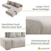 Juskys Kampinė sofa Iseo su dešiniuoju otomanu 260x180x81 cm smėlio spalvos