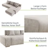 Juskys Kampinė sofa Iseo su dešiniuoju otomanu 260x180x81 cm smėlio spalvos
