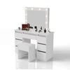 Juskys Komedonas Homestar Talea su LED ir taburete Melly 110x40x141 cm baltas