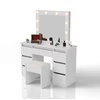 Juskys Komedonas Homestar Talea su LED ir taburete Melly 110x40x141 cm baltas