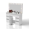 Juskys Komedonas Lilia su LED ir taburetė Tonia 108x41x140 cm balta
