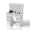 Juskys Komedonas Lilia su LED ir taburetė Tonia 108x41x140 cm balta