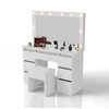 Juskys Komedonas Lilia su LED ir taburetė Melly 108x41x140 cm balta