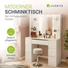 Juskys Komedonas Malia su LED ir taburetė Tonia 107x40x140 cm balta