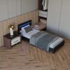 Juskys Lakuotas lova Paris 90x200 cm juoda su LED apšvietimu