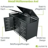 Juskys Metalinis ratinis šiukšlių dėžės dėžė Arel 3 konteineriai 136x120x80 cm antracito spalvos
