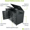 Juskys Metalinis ratinis šiukšlių dėžės dėžė Arel 3 konteineriai 136x120x80 cm antracito spalvos