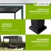 Juskys Pergola Tahiti 3x3x2.4 m antracito spalvos