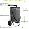 Juskys Pirkinių vežimėlis su dviem ratais 98x37x43 cm pilkas