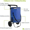 Juskys Pirkinių vežimėlis su dviem ratais 98x37x43 cm tamsiai mėlynas