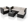 Lauko baldų komplektas Juskys Poilsio komplektas Punta Cana 178x69x65 cm Juodas Poliratanas