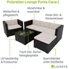 Lauko baldų komplektas Juskys Poilsio komplektas Punta Cana 178x69x65 cm Juodas Poliratanas
