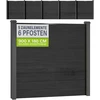 Juskys Privatumo tvora Homestar komplektas 5 panelės 170x2x180 cm antracito spalvos 6 stulpai pilki