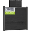 Juskys Privatumo tvora Homestar rinkinys 2 panelės 170x2x180 cm antracito spalvos 3 stulpai
