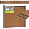 Juskys Privatumo tvoros komplektas 10 panelių 11 stulpų 170x2x180 cm iš tiko medienos
