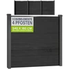 Juskys Privatumo tvoros skydų rinkinys, 3 vnt., su 4 stulpais, 170x2x180 cm, antracito spalvos