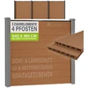 Juskys Privatumo tvoros skydų rinkinys Homestar 3 skydai + 4 stulpai 170x2x180 cm tiksas