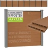 Juskys Privatumo tvoros skydų rinkinys Homestar 8 vnt. 170x2x180 cm, ąžuolo spalvos, su 9 stulpais