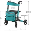Juskys Rollator Vital 63x68x80 cm Petrol Aliuminis