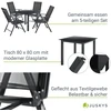 Lauko baldų komplektas Juskys Sodo baldų komplektas Milano 150x90x75 cm Tamsiai pilkas Aliuminis