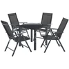 Lauko baldų komplektas Juskys Sodo baldų komplektas Milano 150x90x75 cm Tamsiai pilkas Aliuminis
