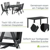 Lauko baldų komplektas Juskys Sodo baldų komplektas Milano 7 dalių 80x80x74 cm tamsiai pilkas aliuminis
