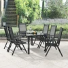 Lauko baldų komplektas Juskys Sodo baldų komplektas Milano 7 dalių 80x80x74 cm tamsiai pilkas aliuminis